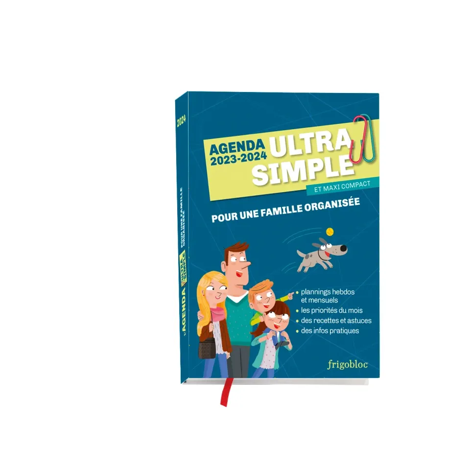Frigobloc Agenda 2024 Ultra Simple compact famille sept 2023-déc 2024