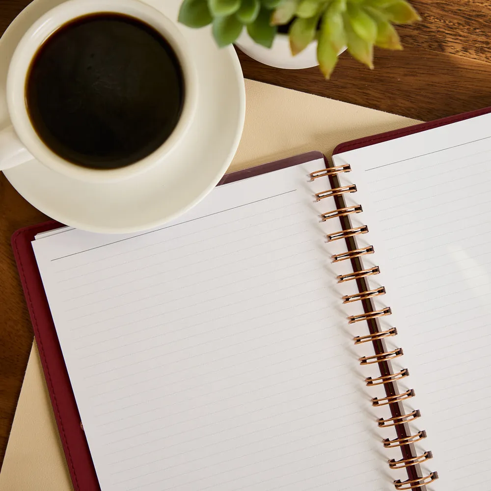 Happy Planner Citrine Burgundy carnet spirale Classic cuir vegan pointillé