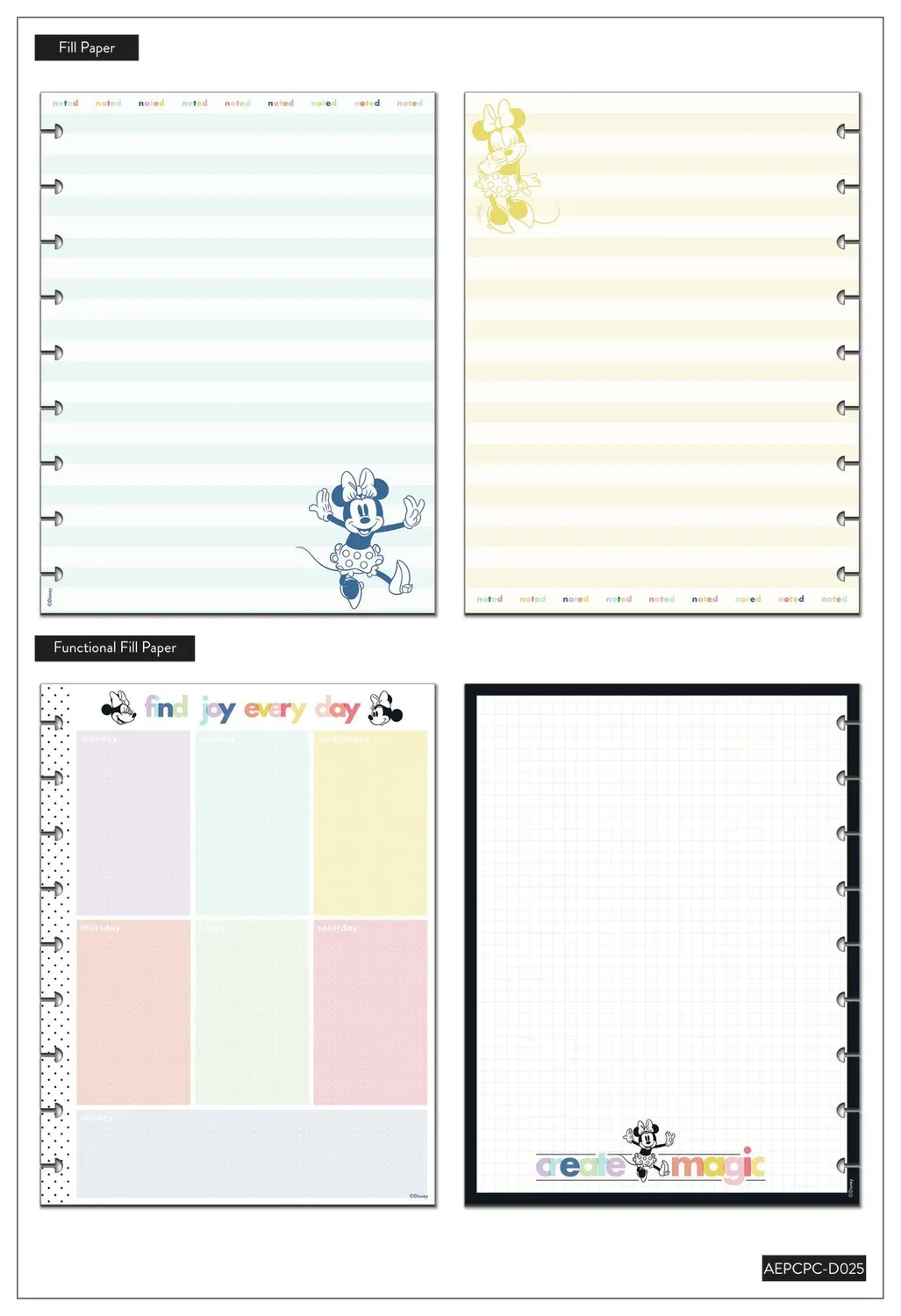 Happy Planner Minnie Mouse compagnon agenda Classic Minnie