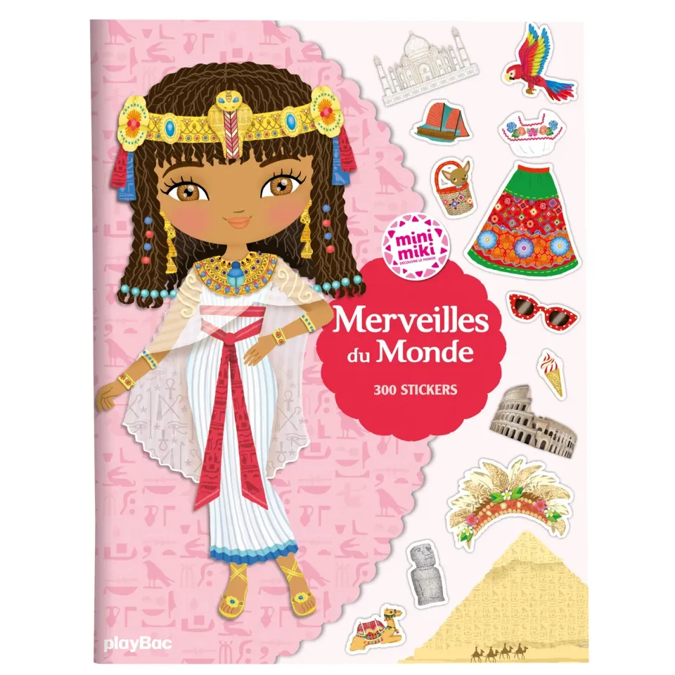 Minimiki Merveilles du Monde cahier 300 stickers tenues