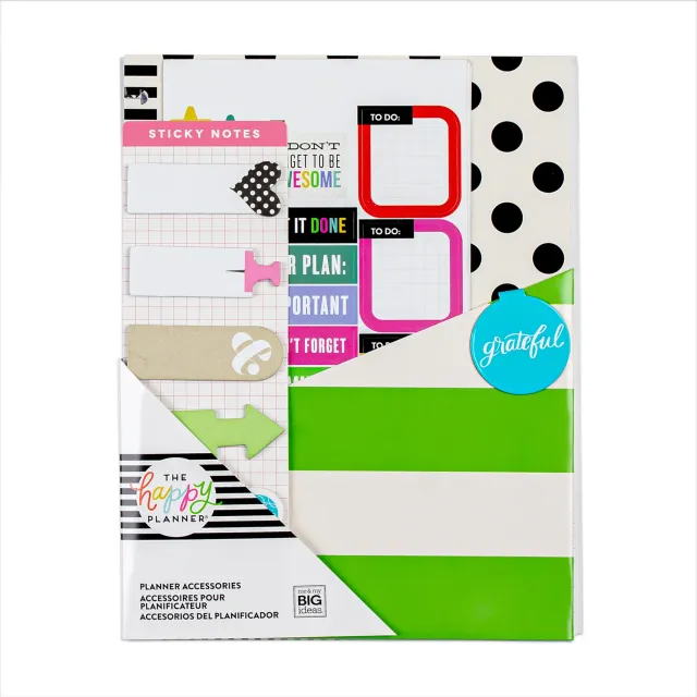 Happy Planner Classic pack accessoires Grateful 356 pièces pois