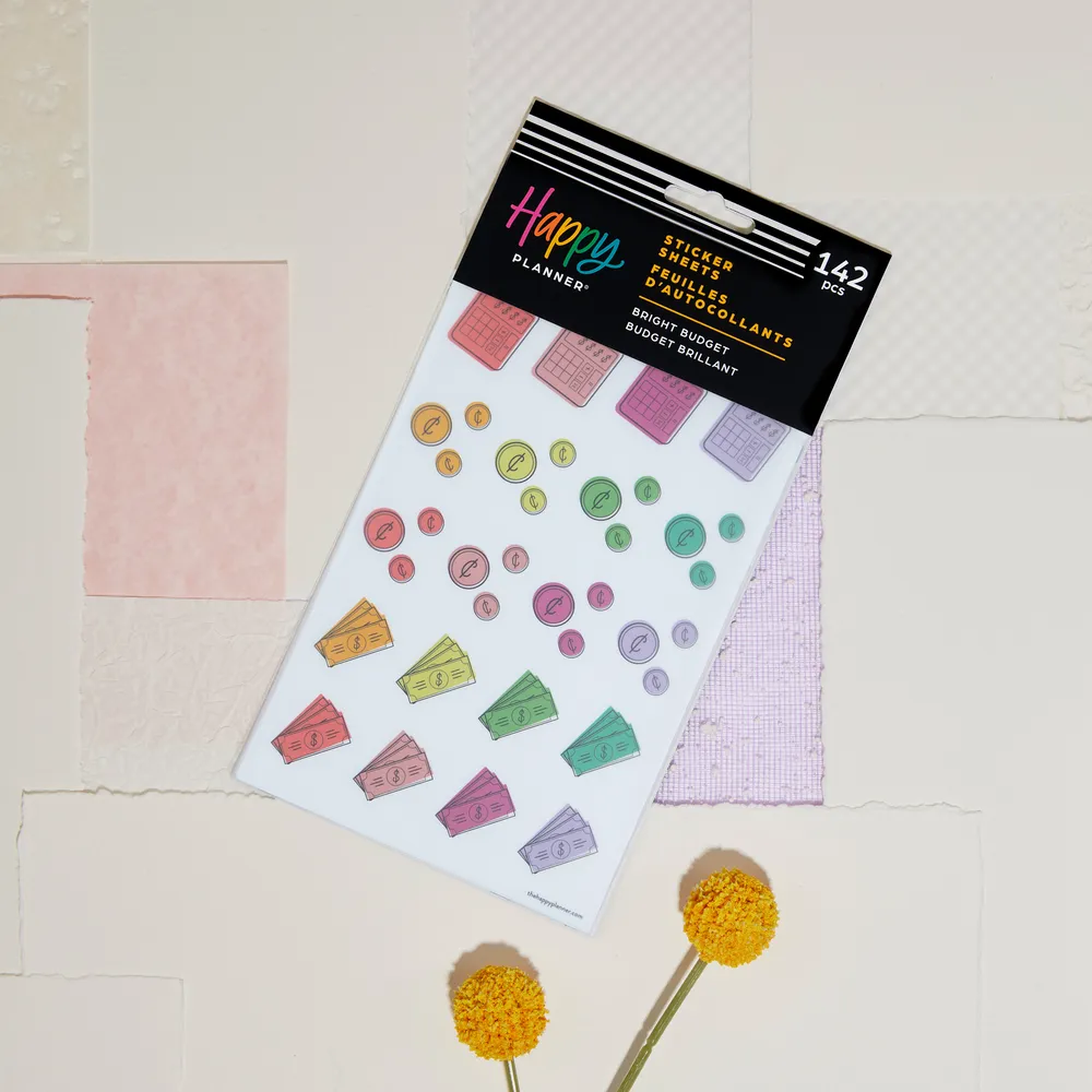 Happy Planner Bright Budget stickers budget 5 feuilles 142