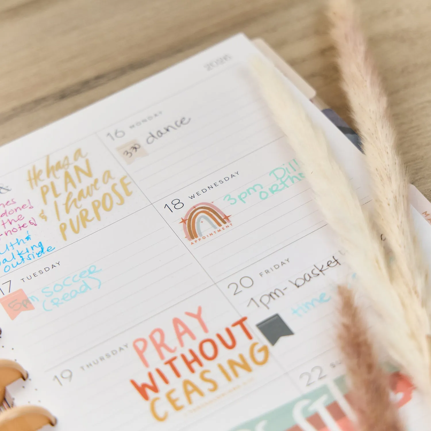 Happy Planner Watercolor Grace agenda foi 2026 Classic 12 mois