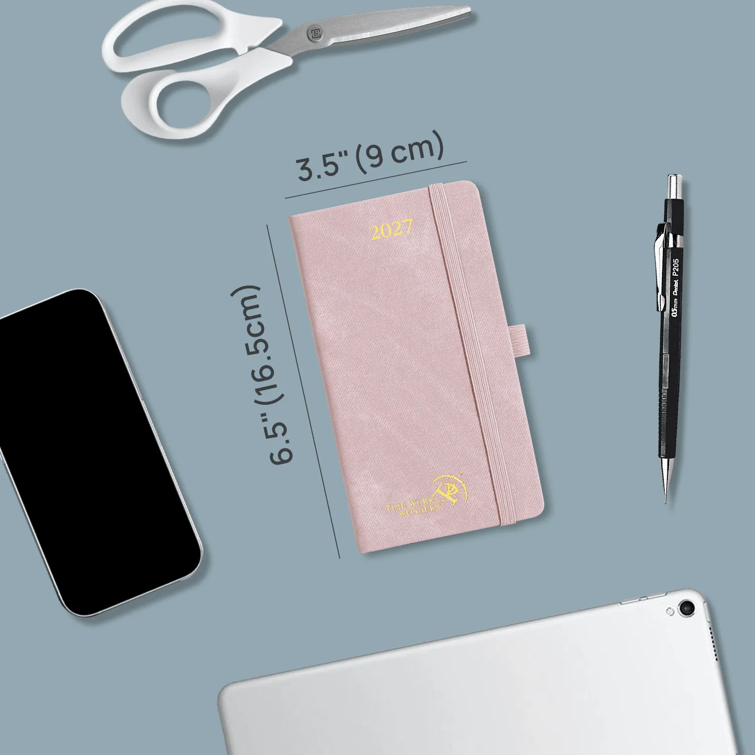 Poprun CENLTP7-27 agenda semainier 2027 poche beige avec notes