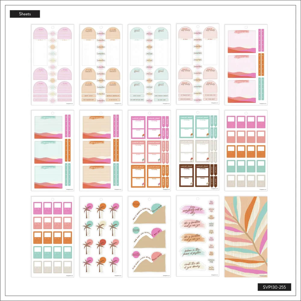Happy Planner Organic Wellness stickers 30 feuilles 541 bien-être