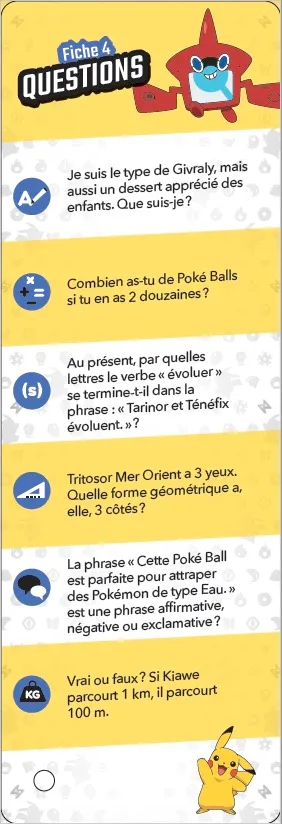 Les Incollables Pokémon CE2 quiz 250 questions révision