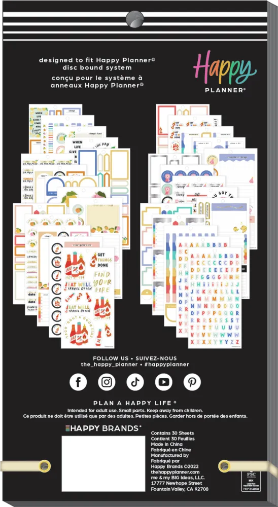 Happy Planner Fun Illustrations stickers Value Pack 30 feuilles 732