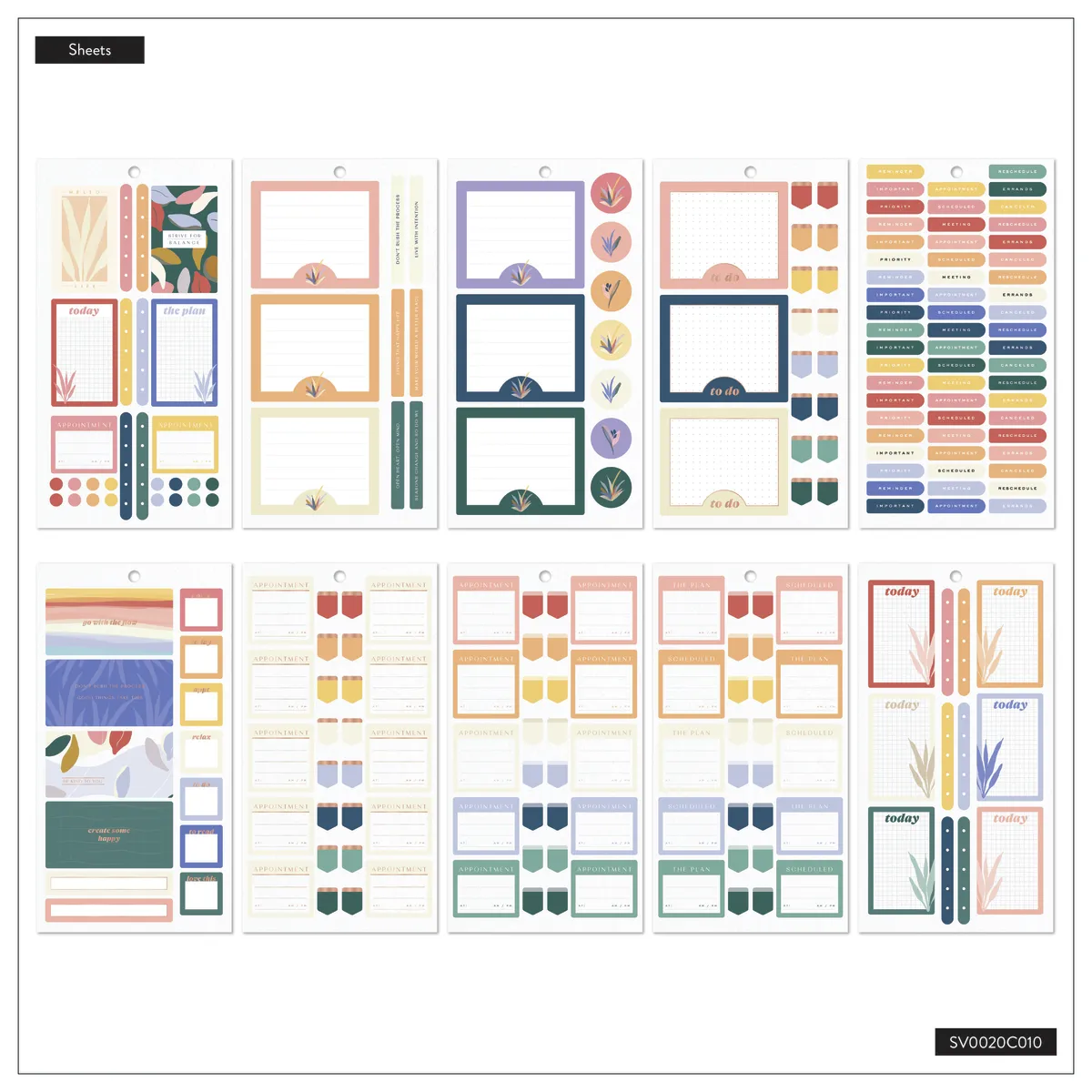 Happy Planner Serene Shapes stickers Classic 653 pcs