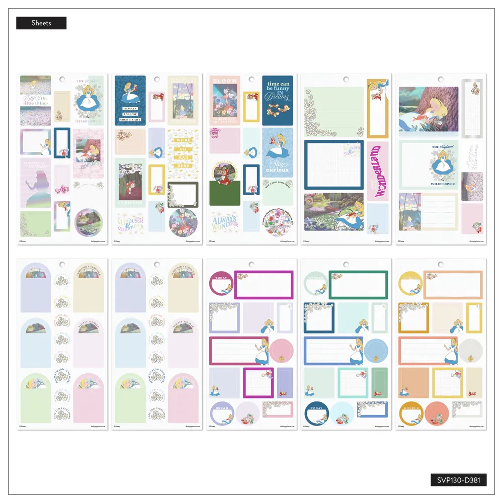 Happy Planner Alice Curious stickers Classic 508 Disney