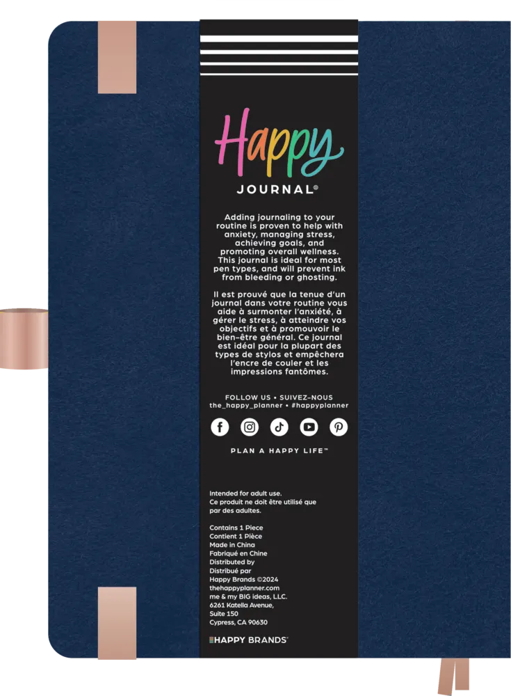 Happy Planner Velvet Stargazer journal pointillé 80 velours bleu