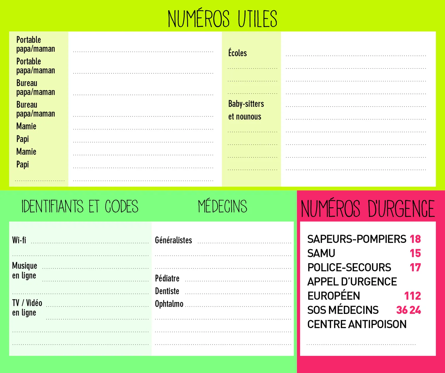 Frigobloc Hebdomadaire Montessori 2024 calendrier familial 16 mois