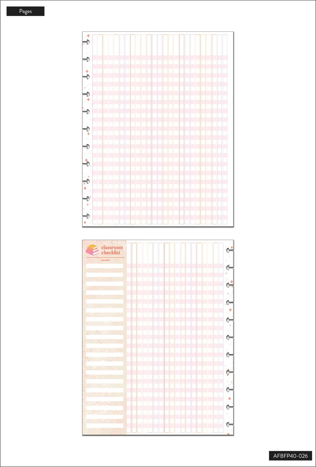 Happy Planner Groovy Day Big papier recharge checklist 40 feuilles