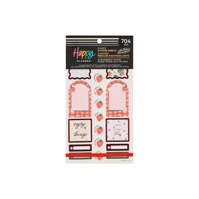 Happy Planner Strawberry Picnic autocollants 30 feuilles fraise