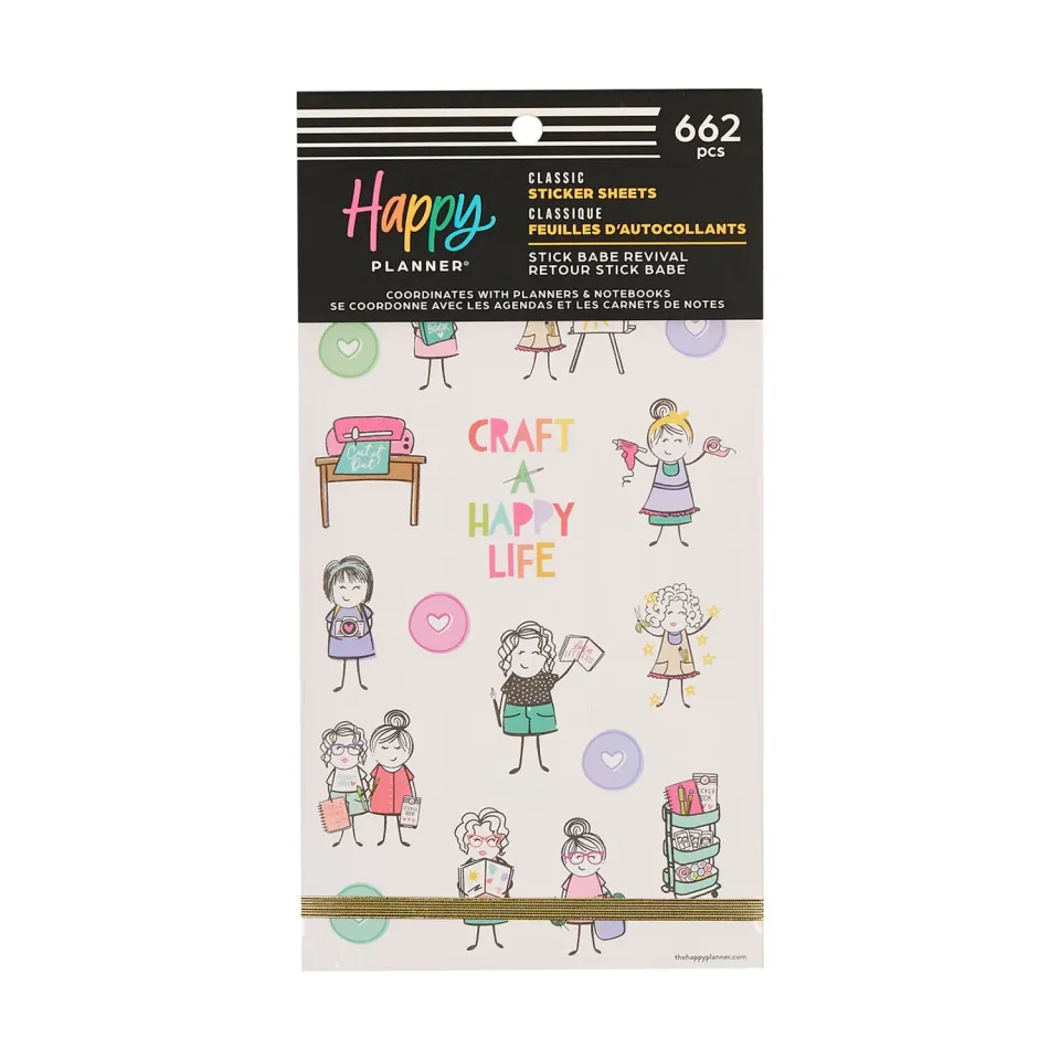 Happy Planner Stick Babe Revival stickers classic 30 feuilles