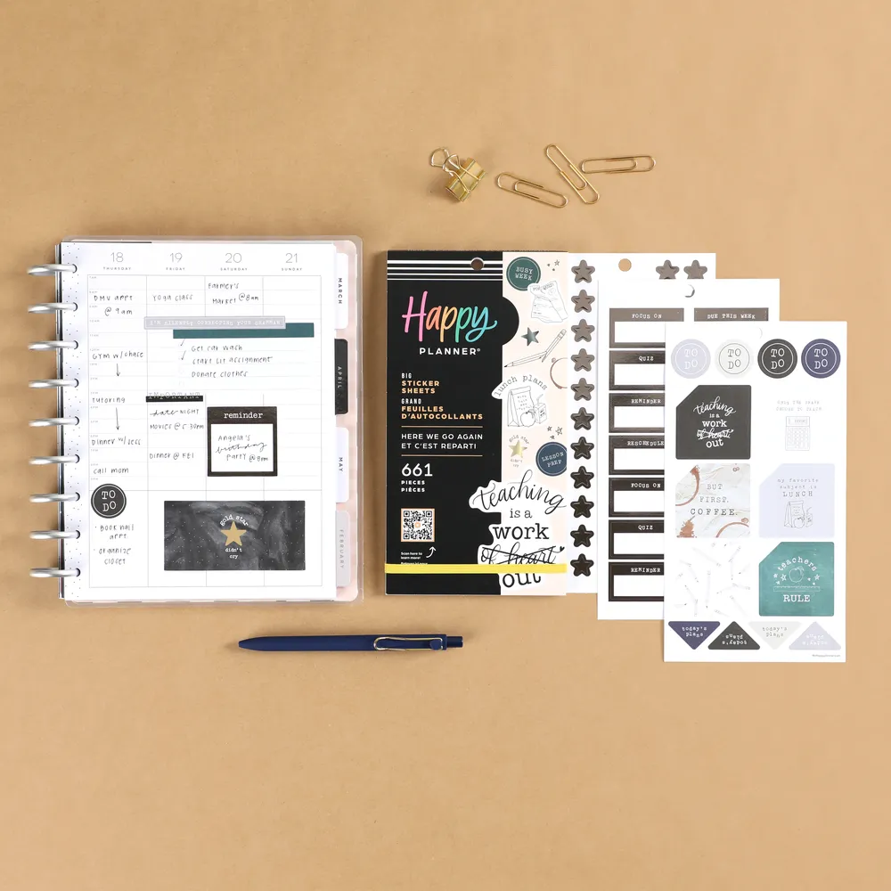 Happy Planner Here We Go Again stickers Big 661 pièces maîtresse