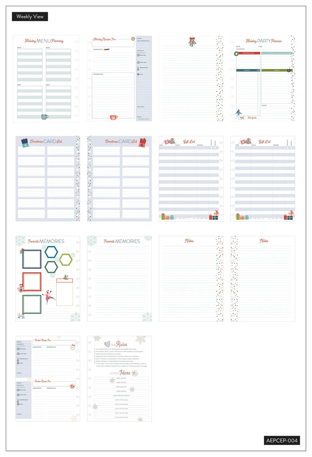Happy Planner Merry & Bright recharge agenda Noël Classic