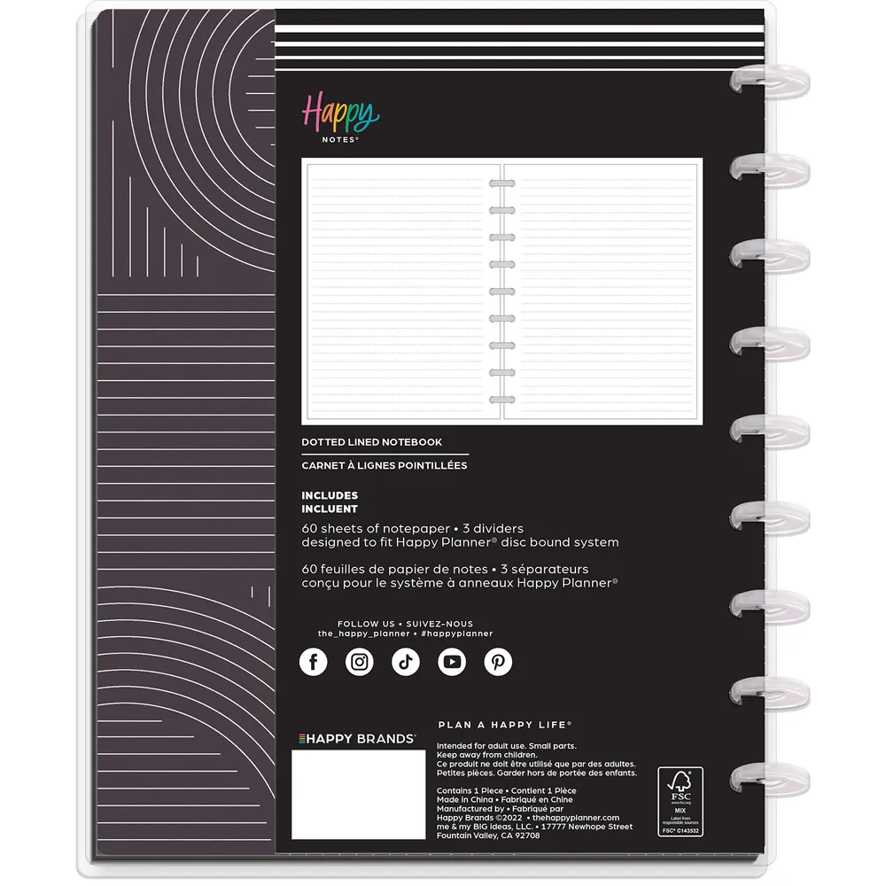 Happy Planner Realign carnet ligné pointillé Classic 60 feuilles