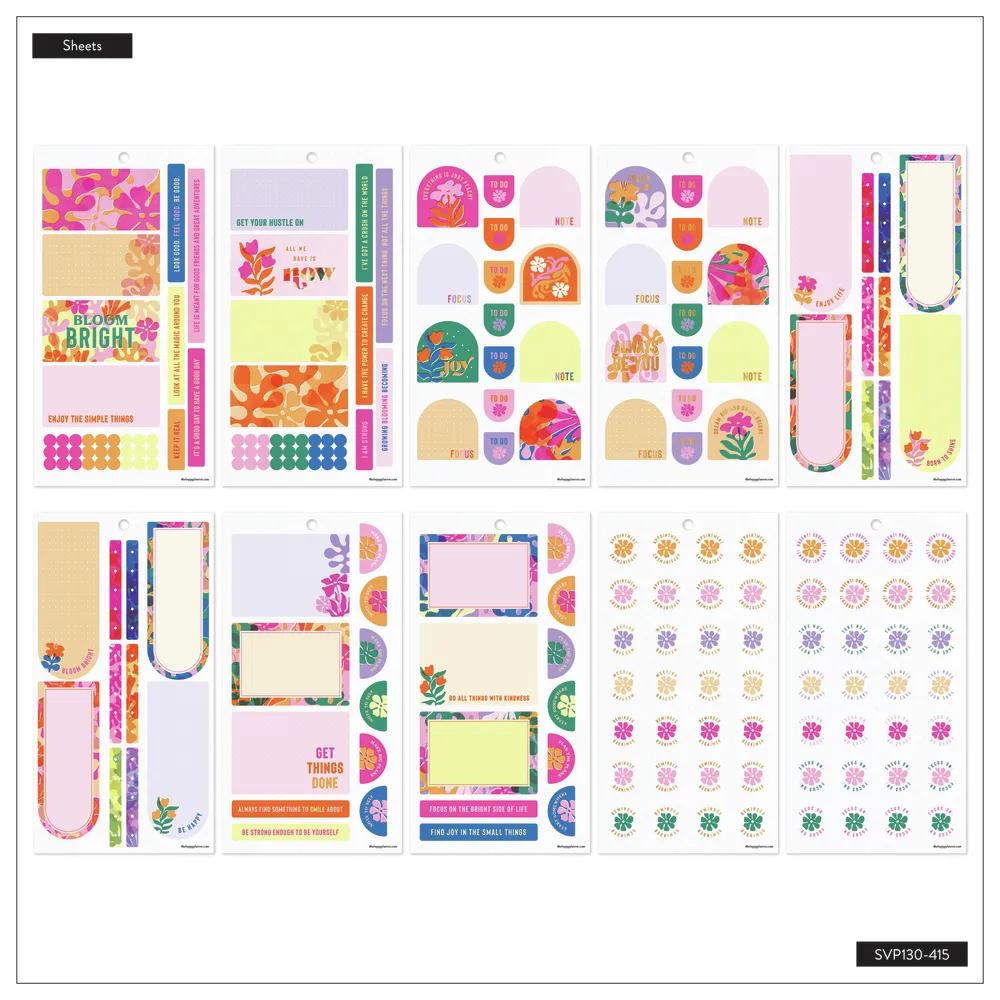 Happy Planner Vivid Tropics stickers Classic 30 feuilles tropical