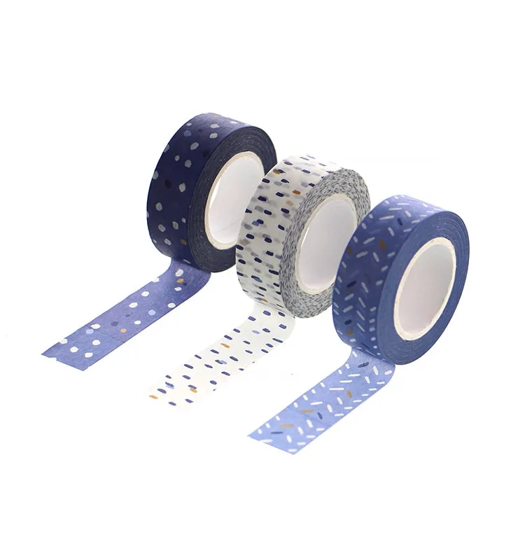 Filofax Indigo set washi tape bleu 3 rouleaux