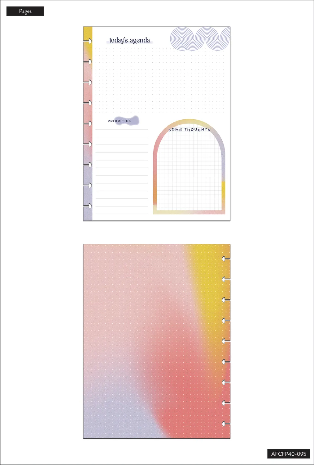 Happy Planner Today's Agenda papier recharge Classic 40 feuilles