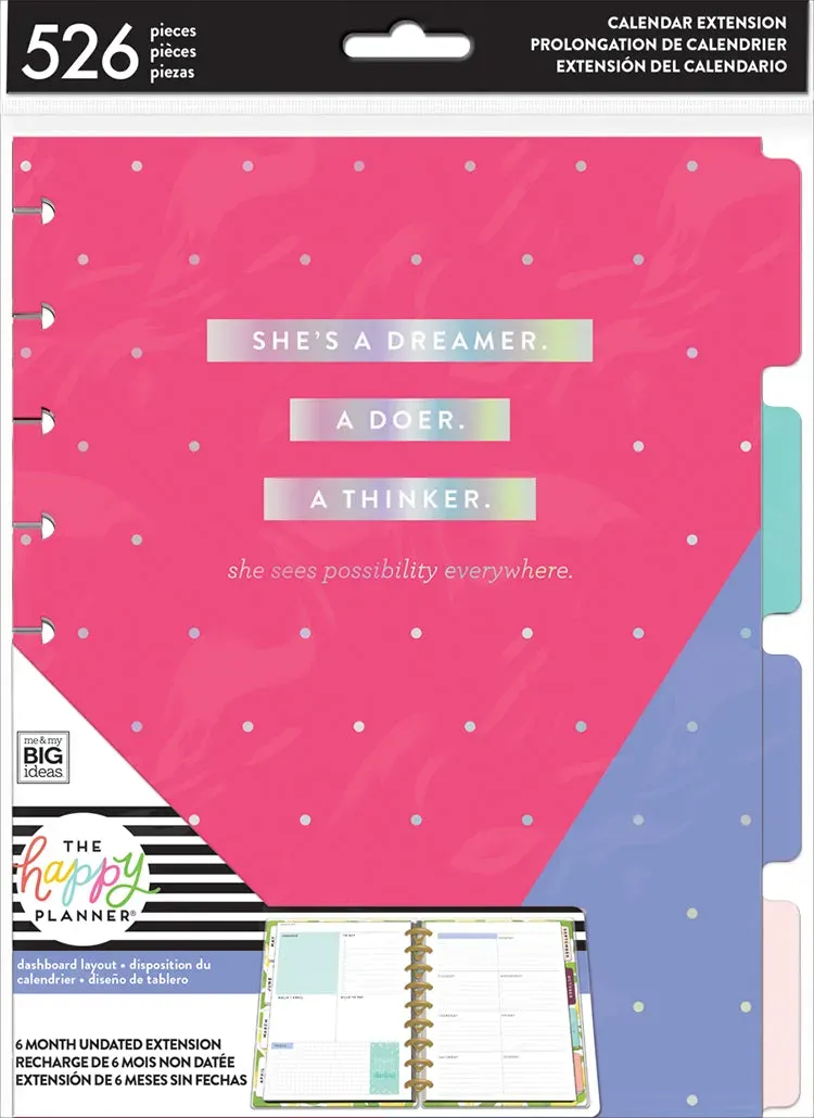 Happy Planner Classic Dashboard recharge agenda 6 mois non datée