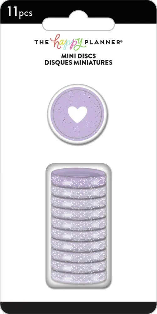 Happy Planner Mini disques Glitter Grape 11 pcs