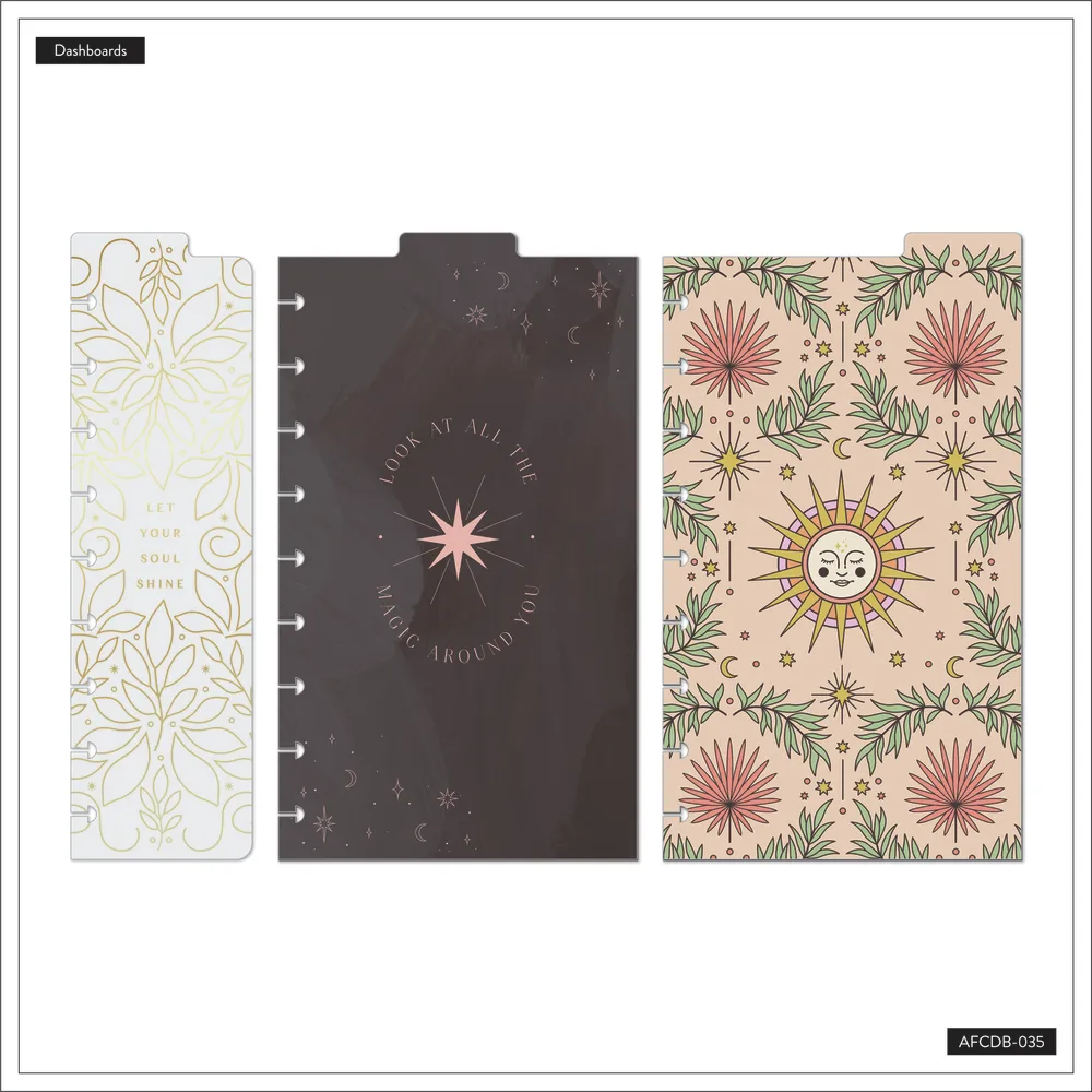 Happy Planner Mystic Garden marque-pages dashboard Classic lot 3