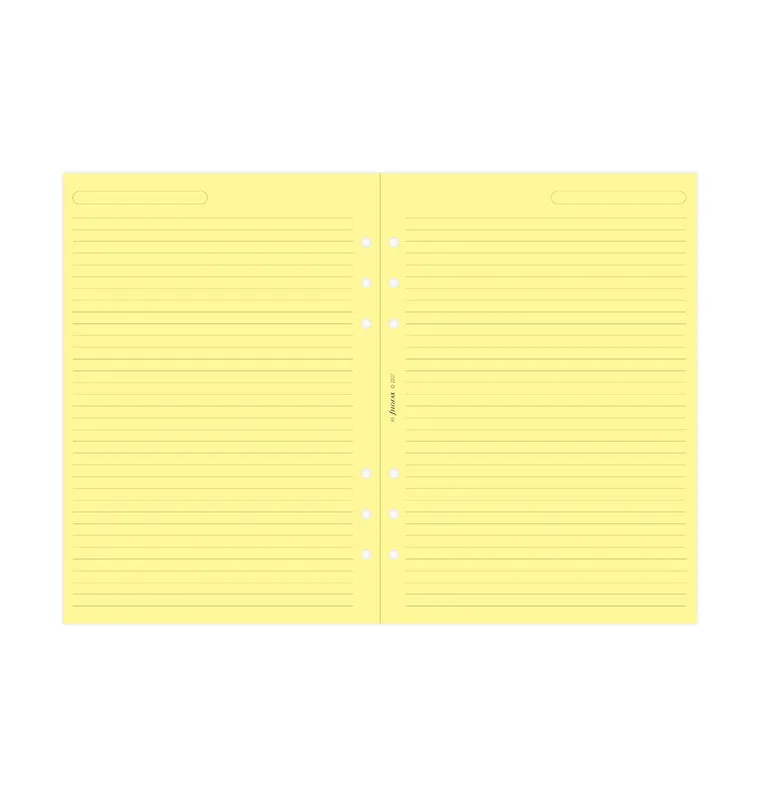 Filofax recharge papier ligné jaune A5 25 feuilles