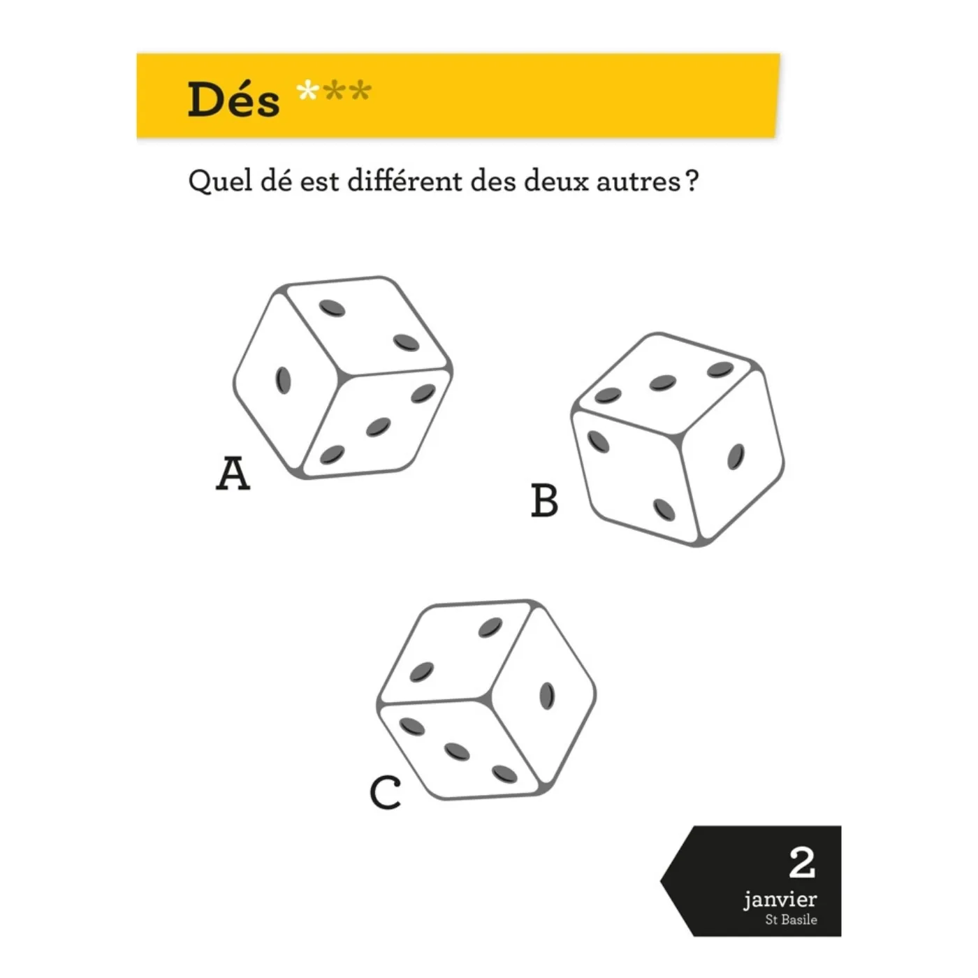 Frigobloc Jeux de Logique en 365 jours calendrier année à bloc énigmes