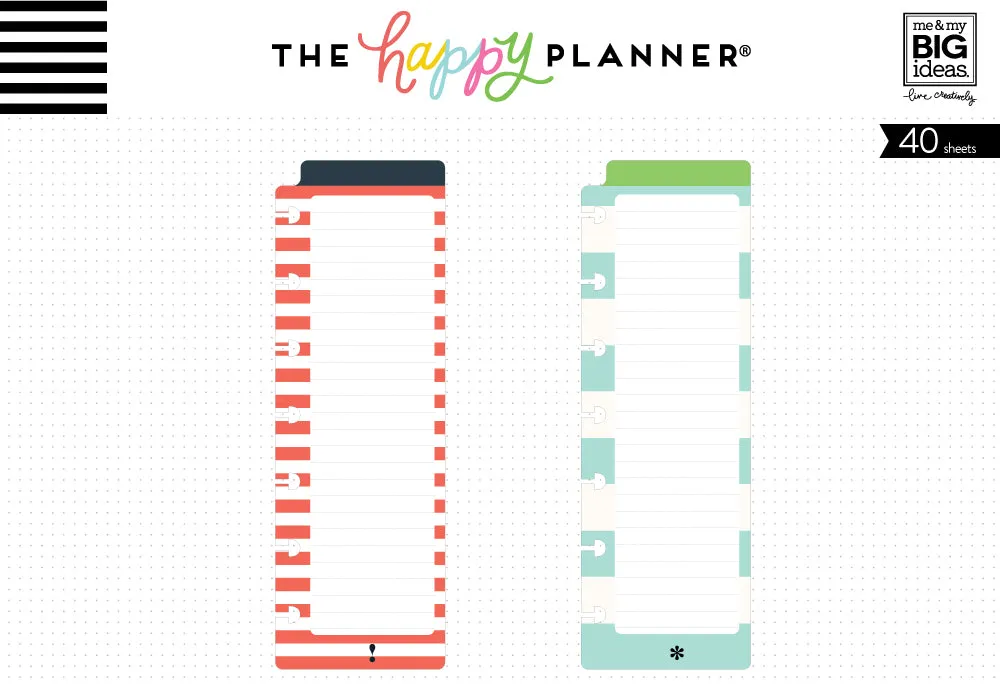 Happy Planner Notepads bloc-notes rouge teal 2 x 20 feuilles