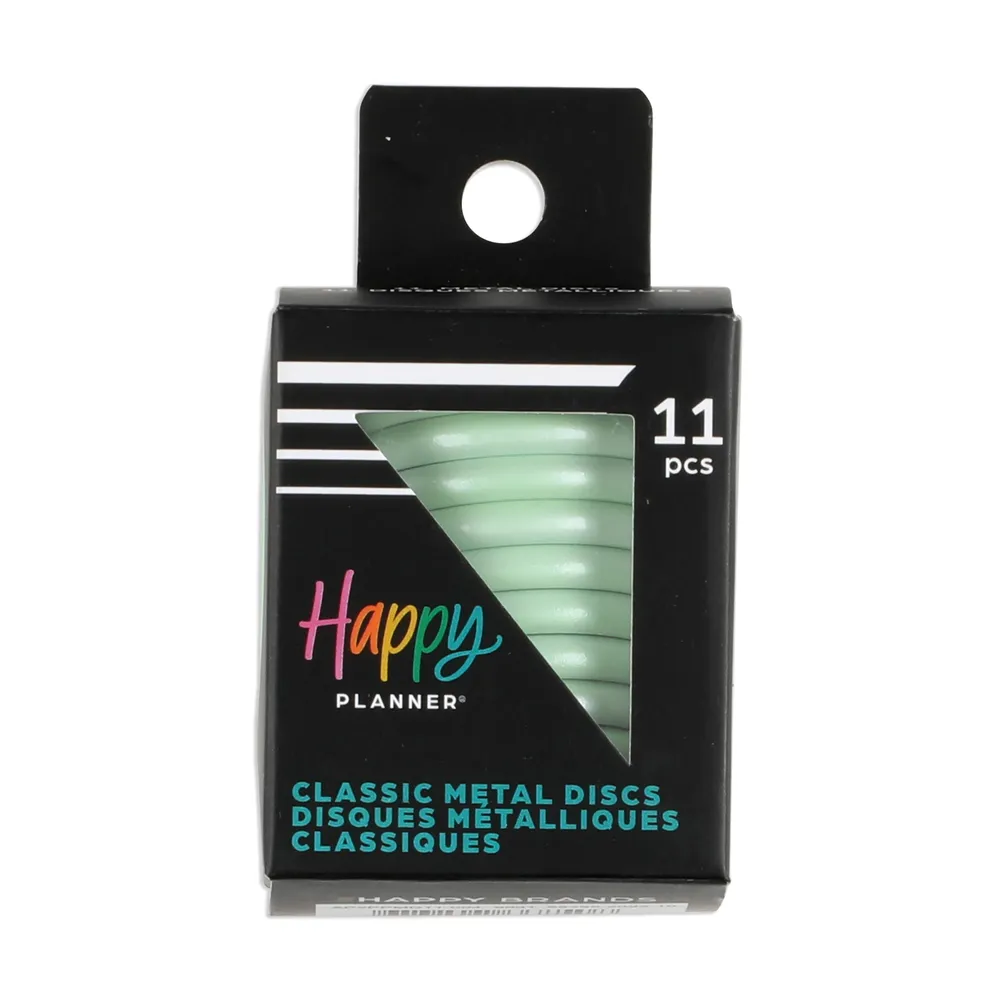 Happy Planner Sea Glass disques medium x11 métal vert