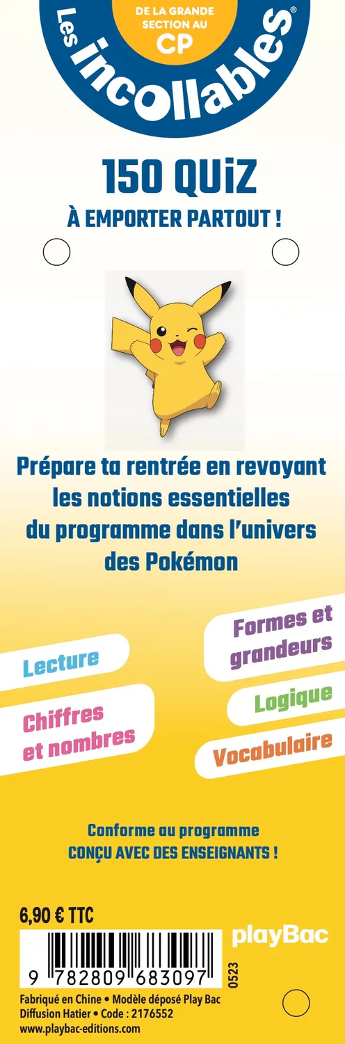 Frigobloc Incollables Pokémon CP éventail quiz 5-6 ans