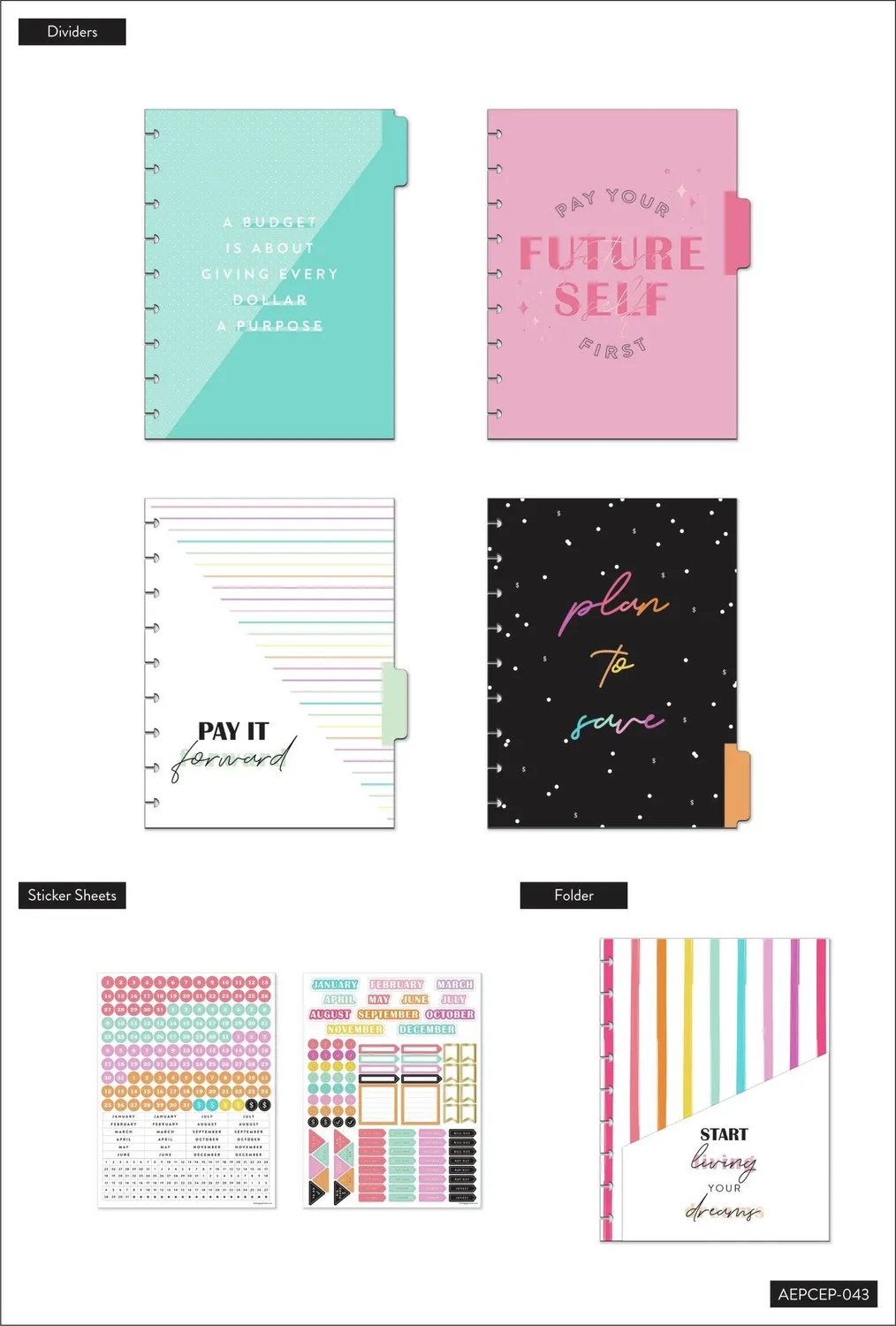 Happy Planner Bright Budget extension recharge Classic