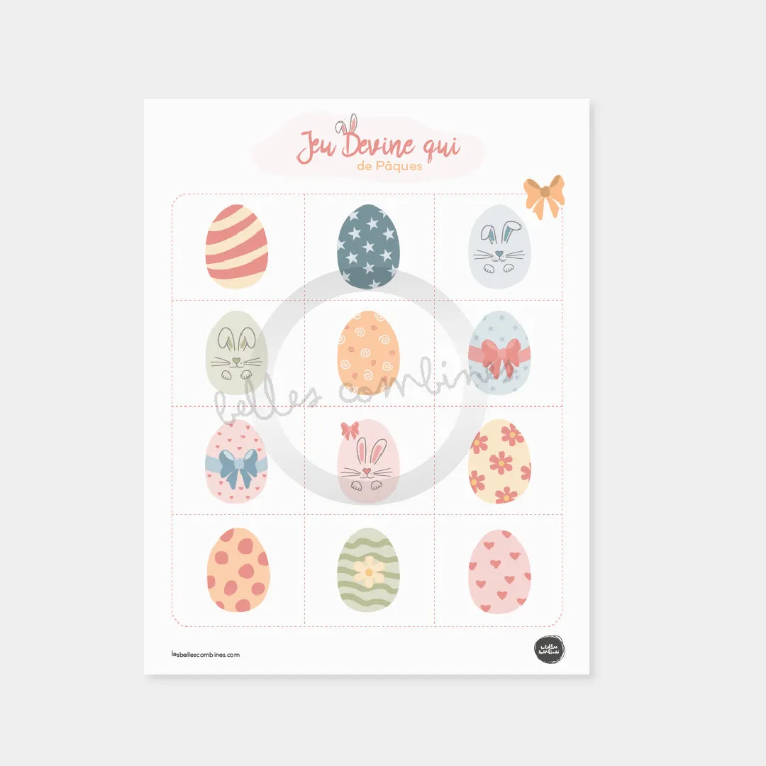 Les Belles Combines Jeu Devine qui de Pâques fiche française