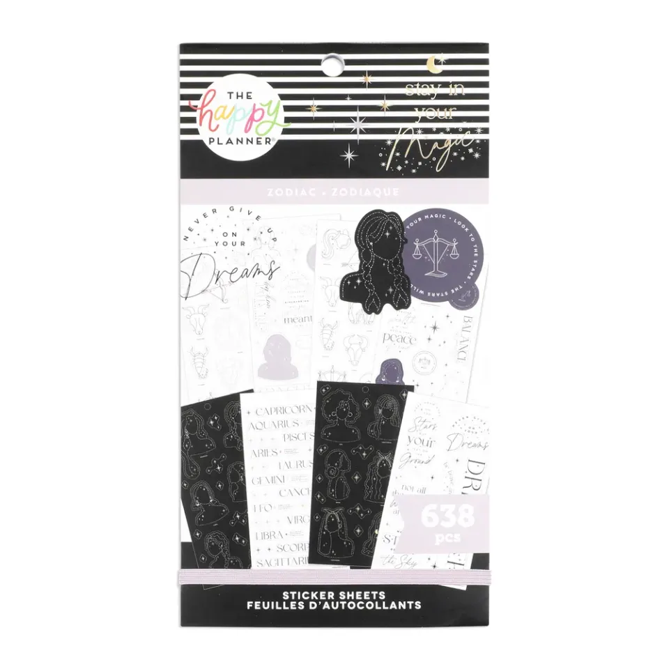 Happy Planner Zodiac stickers value pack 30 feuilles 638 transparent