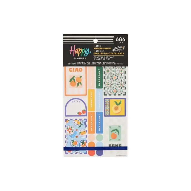Happy Planner Coastal Cottage stickers été 30 feuilles