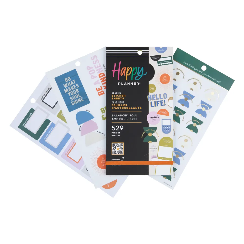 Happy Planner Balanced Soul livre stickers bien-être