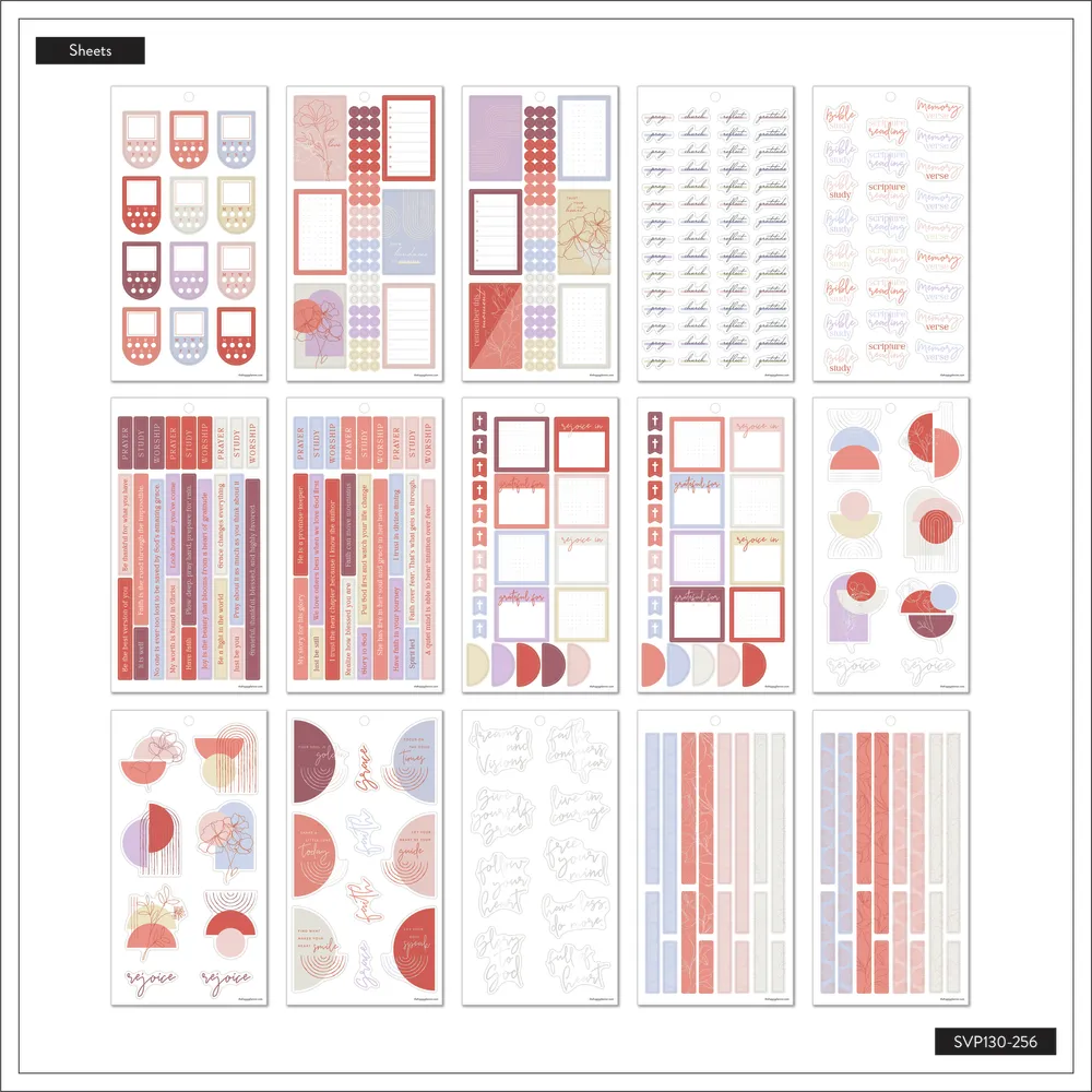 Happy Planner Peony & Sky carnet stickers 594