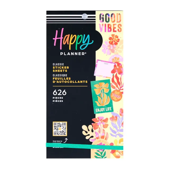 Happy Planner Vivid Tropics stickers Classic 30 feuilles tropical