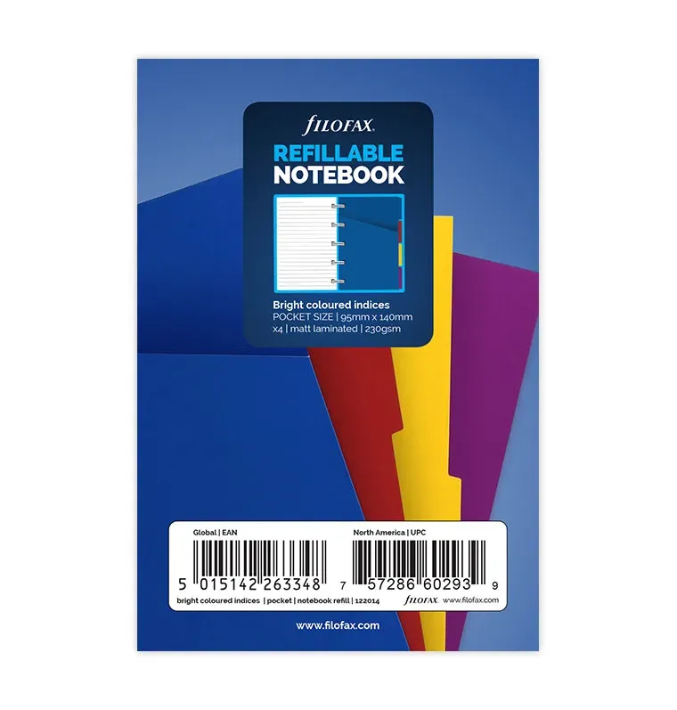 Filofax Notebook Pocket intercalaires multicolores 6 pièces