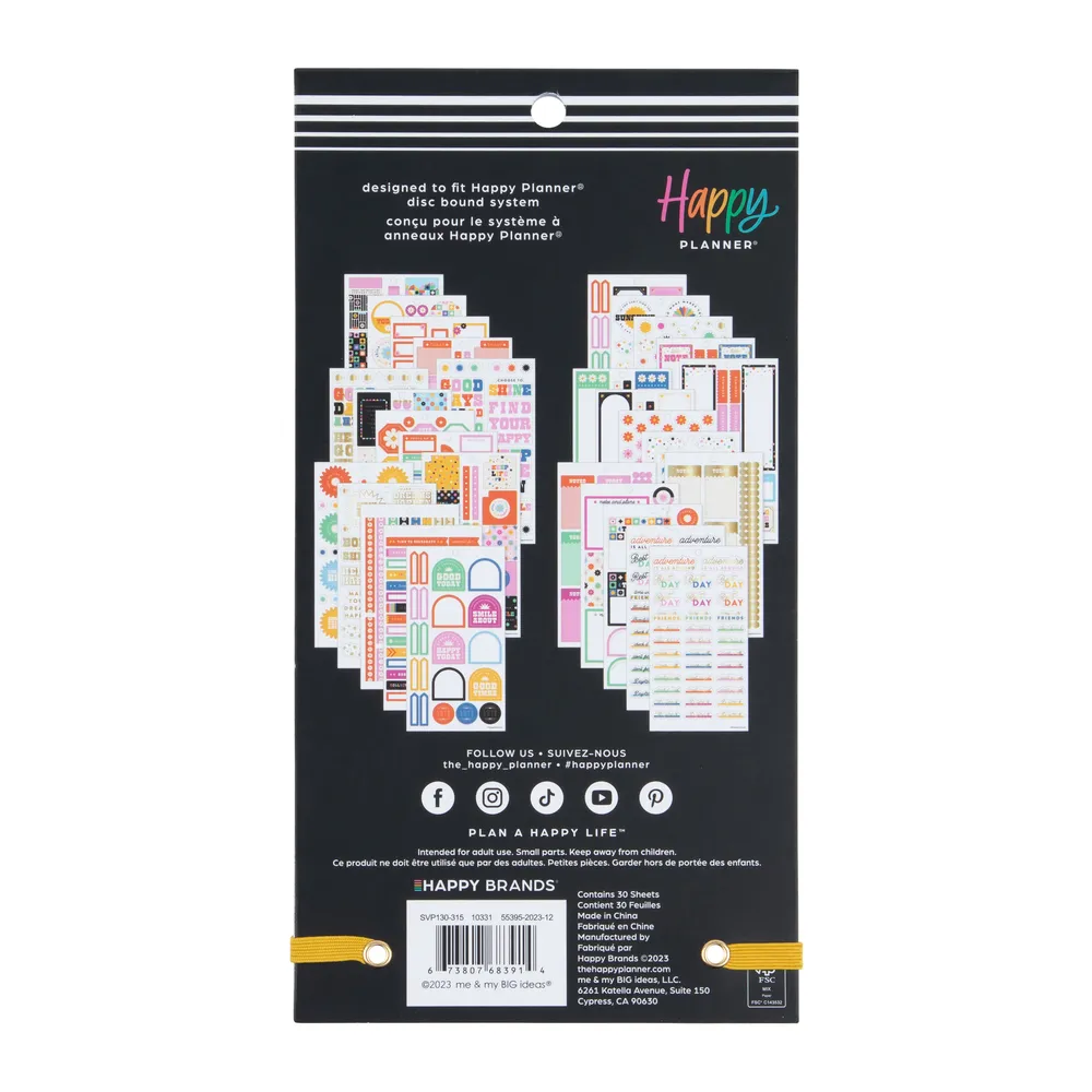Happy Planner Bright Pops stickers 890 autocollants Classic