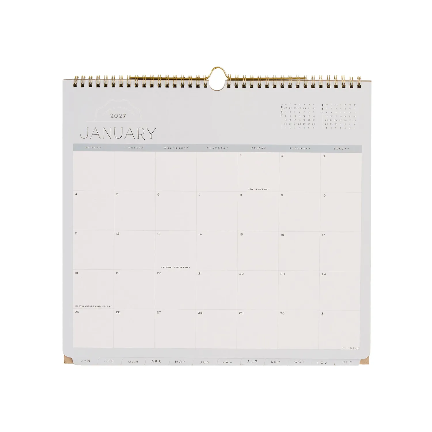 Me & my big ideas Citrine 2027 Soft Frame calendrier mural petit