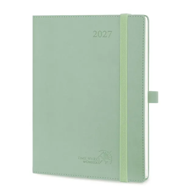 Poprun CELO7-27 agenda semainier 2027 vert céladon