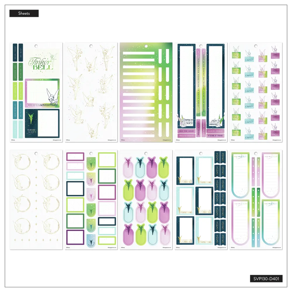 Happy Planner Tinker Bell Stay Sparkly stickers 30 planches