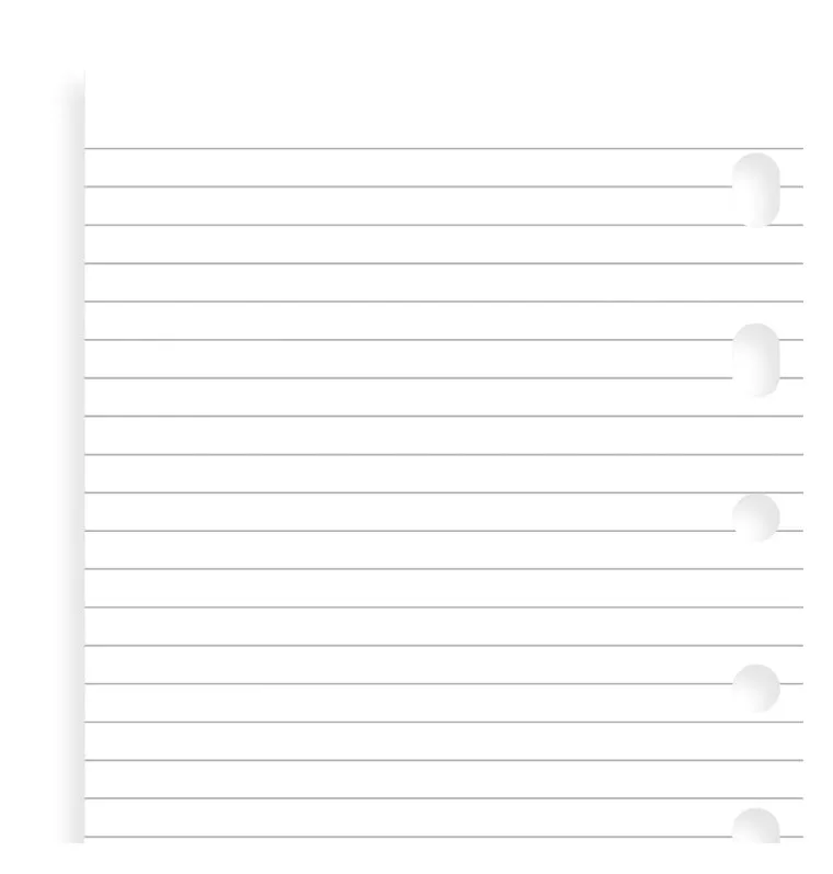 Filofax Pocket recharge feuilles lignées blanches x25