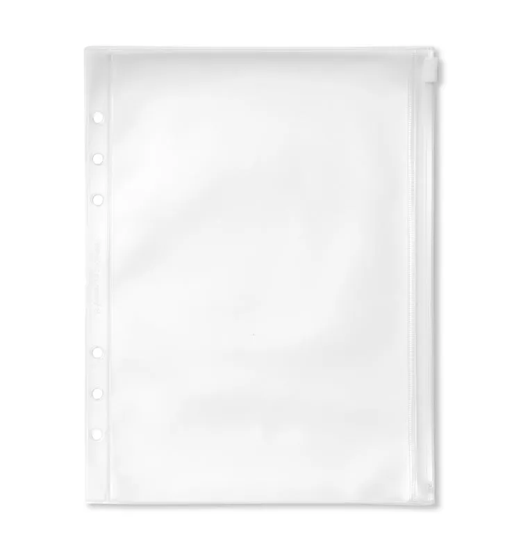 Filofax pochette zippée A5 transparente à anneaux