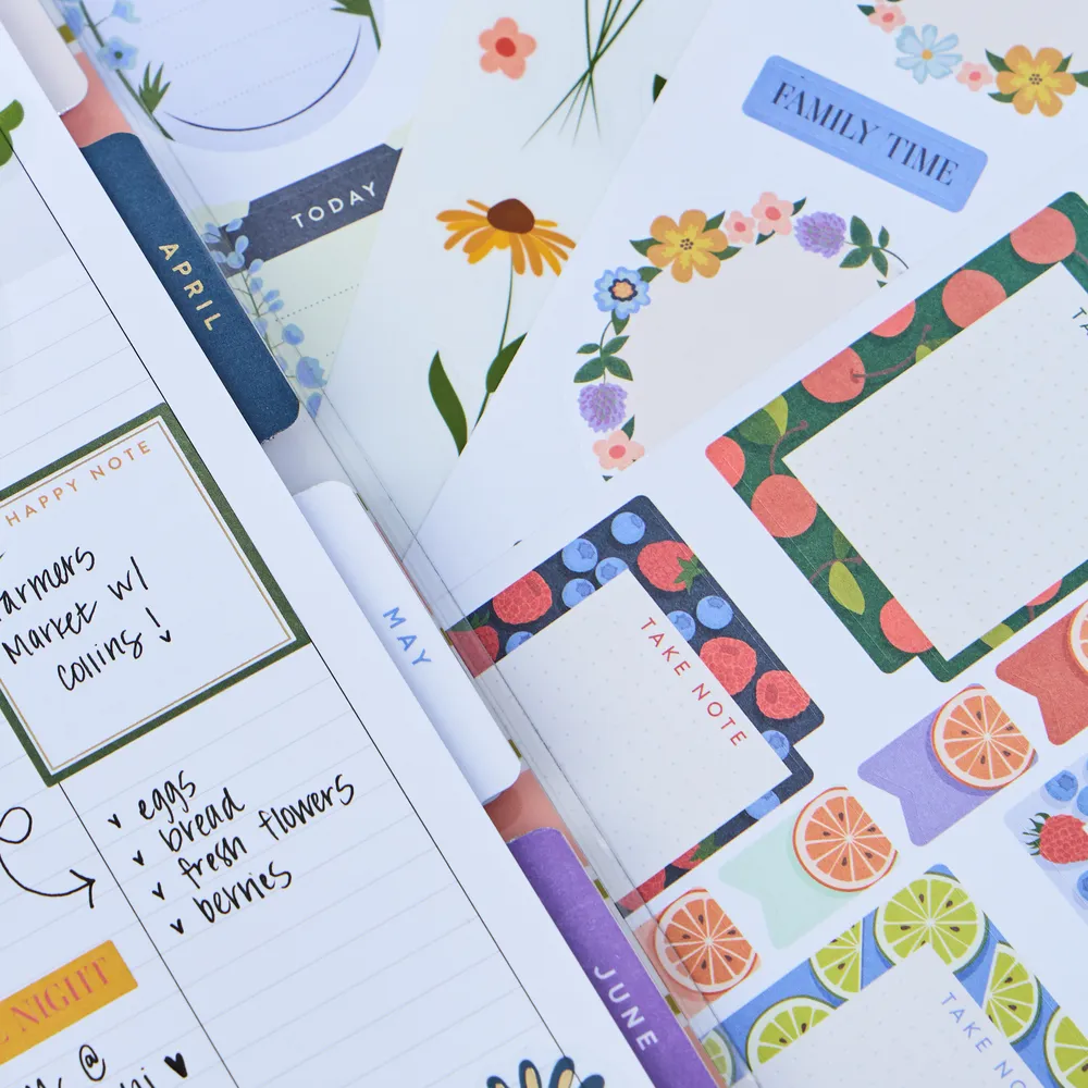 Happy Planner Spring Market carnet autocollants 621 floral agrumes