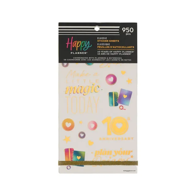 Happy Planner 10 Years of Happy stickers Classic 950 autocollants