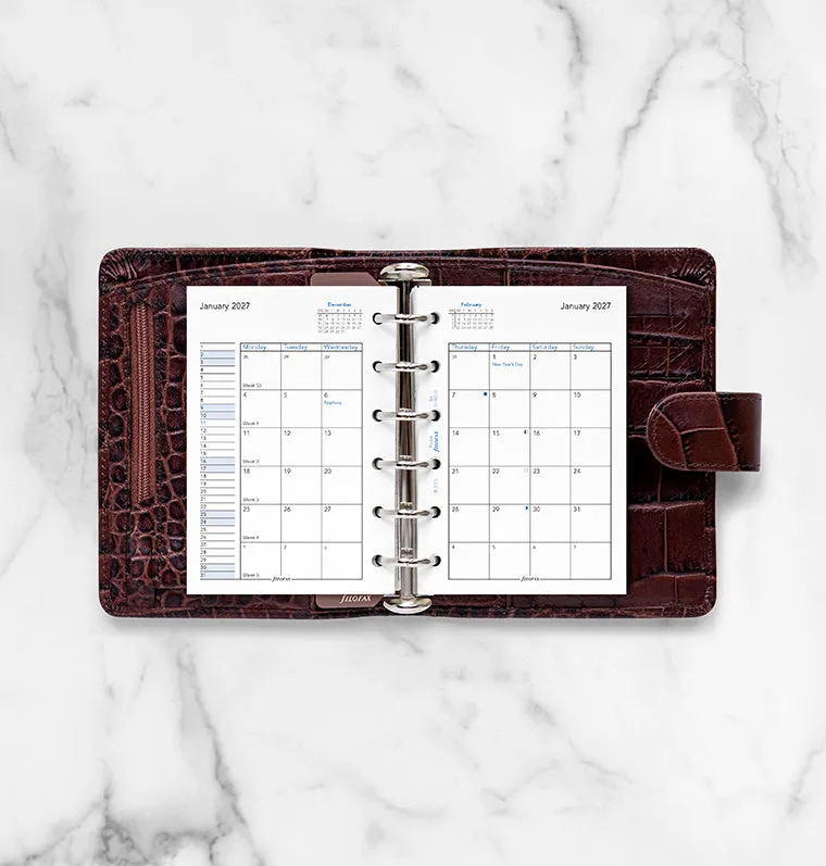 Filofax recharge agenda Pocket 2027 1 mois sur 2 pages anglais