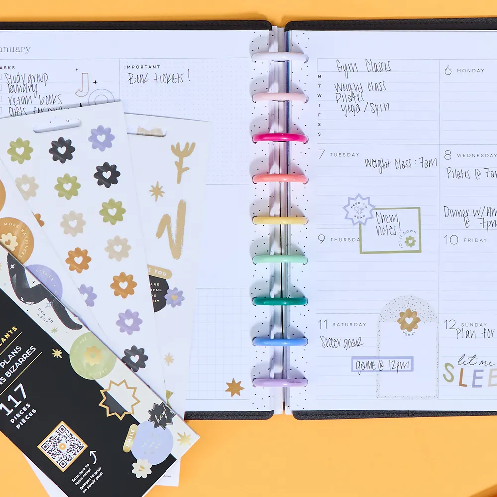 Happy Planner Quirky Plans stickers étudiant 8 planches 117